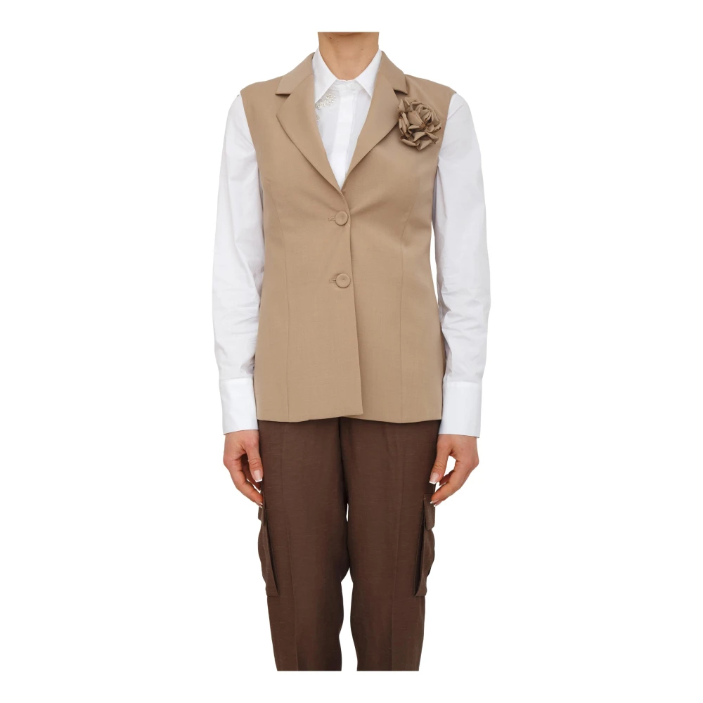 Blugirl Damen Beige - Giacca S/M Fresco Lana - Jackets - L