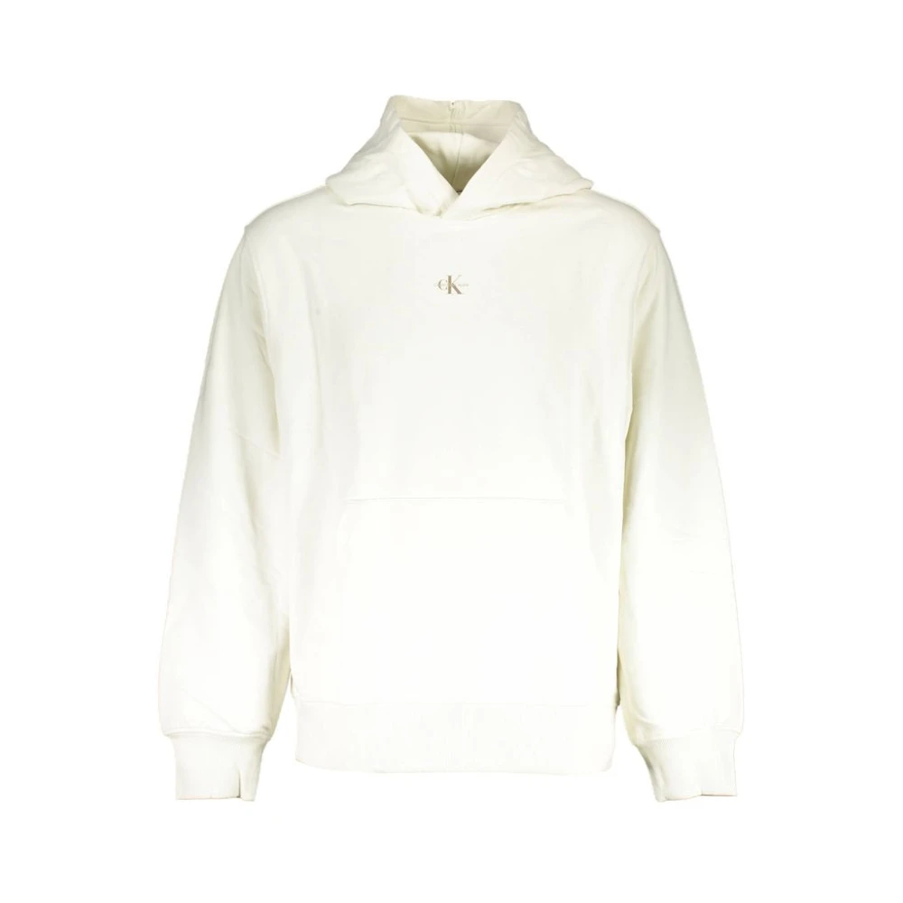 Calvin Klein, Herren, Pullover, White Cotton Men's Sweatshirt, Braun, Weiss, (L) - Bild 4