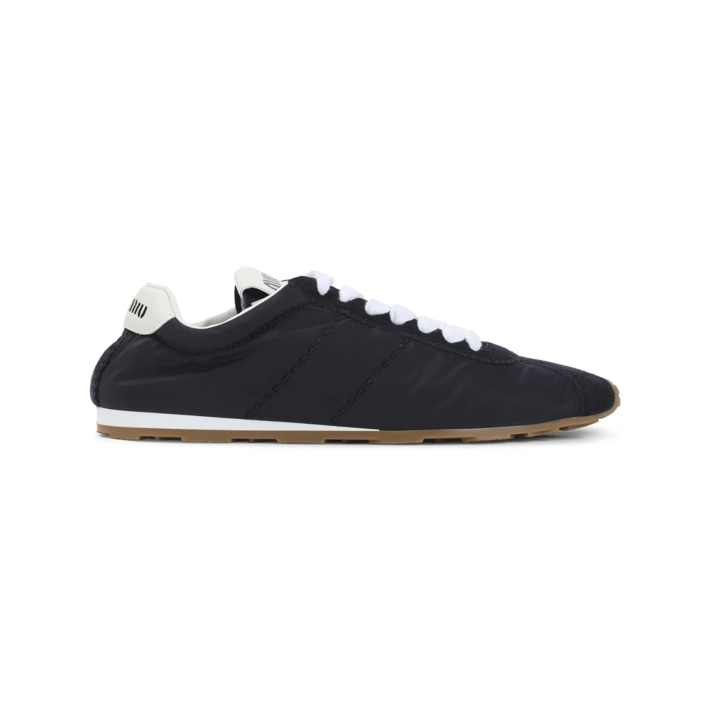 Miu Miu Plume Nylon And Leather Sneakers - Bild 3