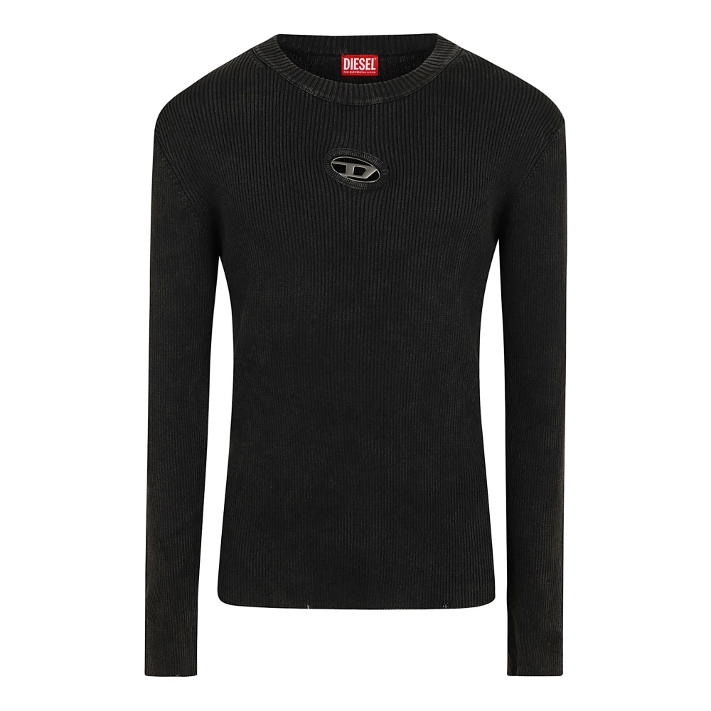Diesel - K-Darin-D Gerippter Strickpullover - Knitwear -Herren -Schwarzk -2Xl