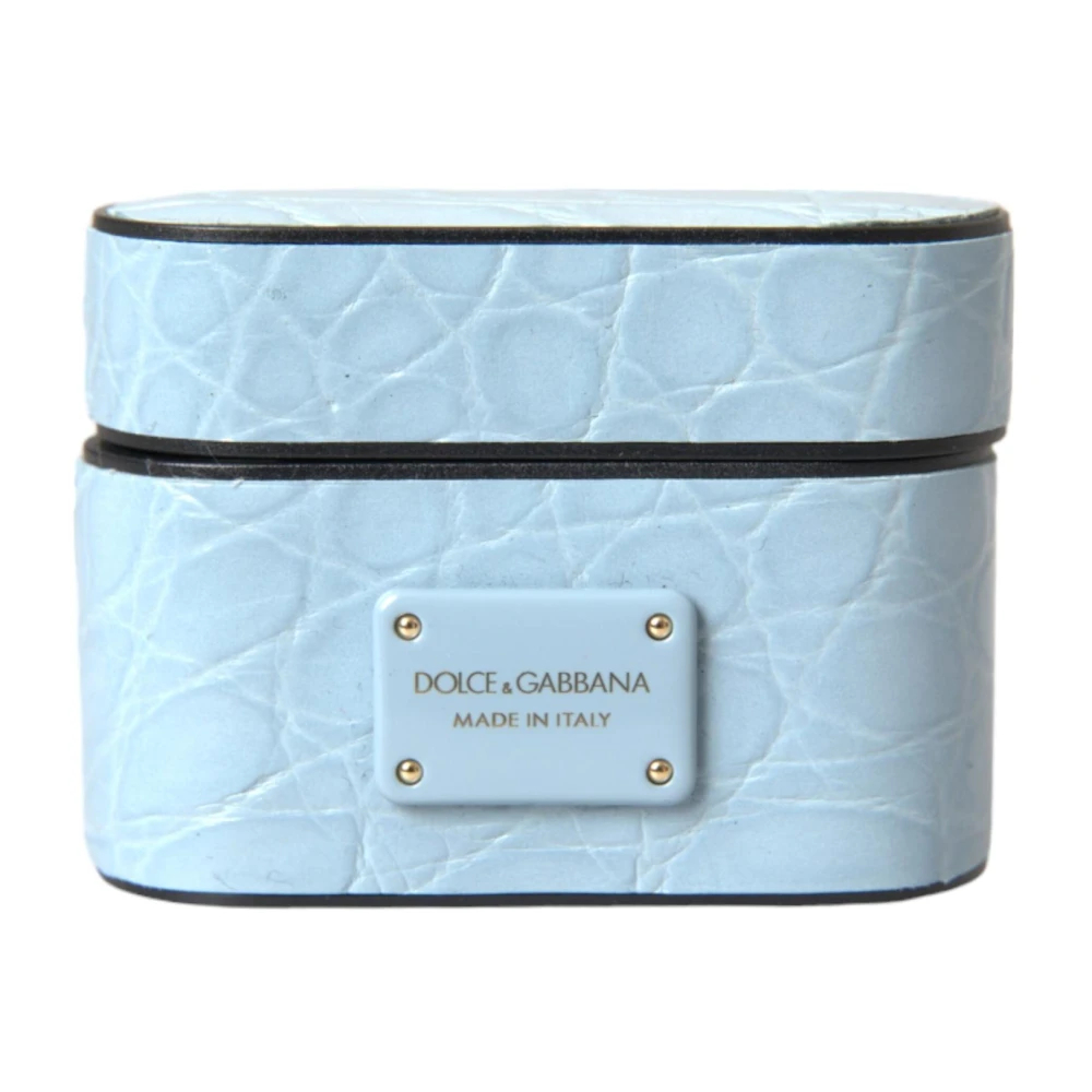 Dolce & Gabbana Damen Blau - Metall Logo Airpods Hülle Hellblau - Accessories - One Size