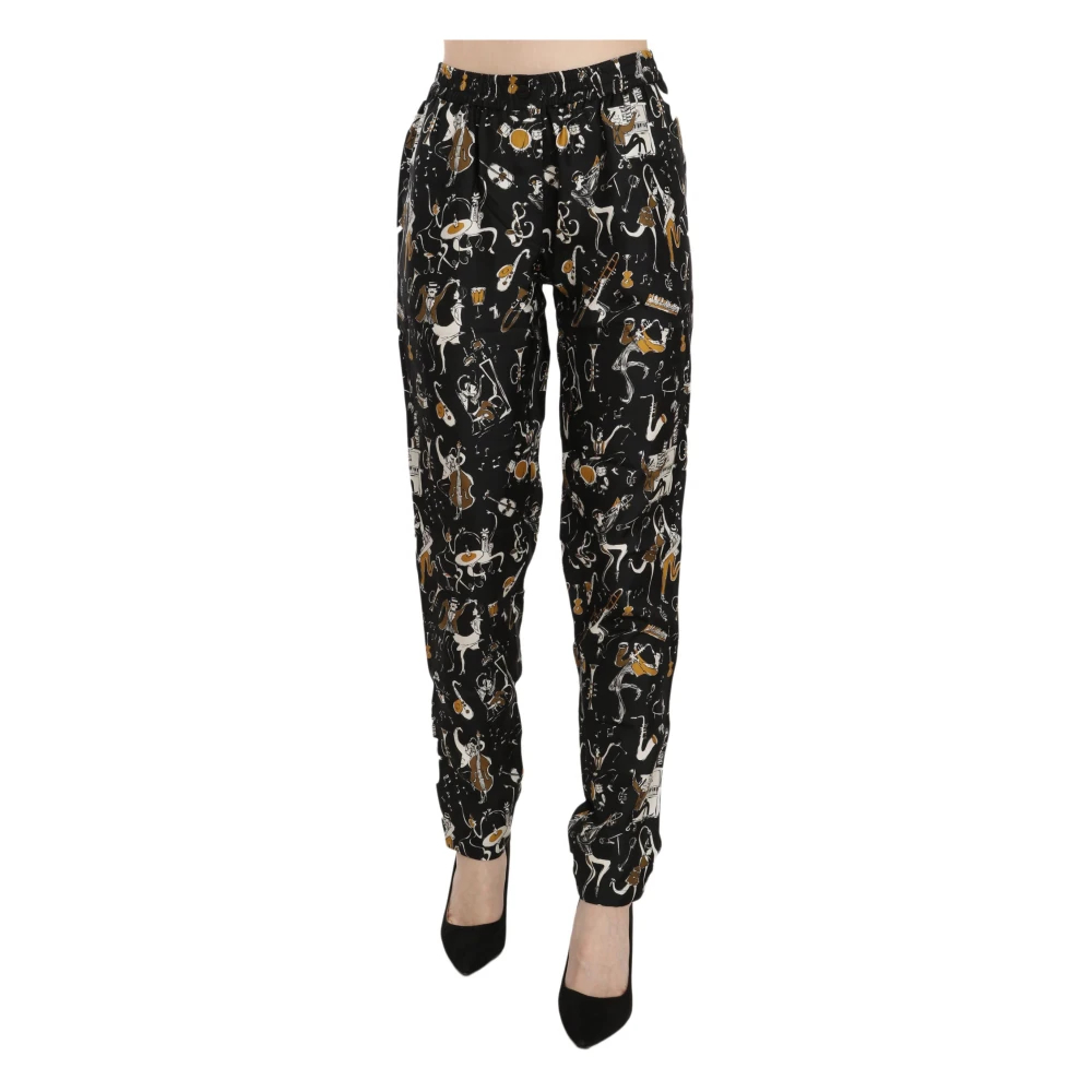 Dolce & Gabbana Damen Schwarz - Elegante Seidenhose Mit Hoher Taille - Trousers - K -2Xs