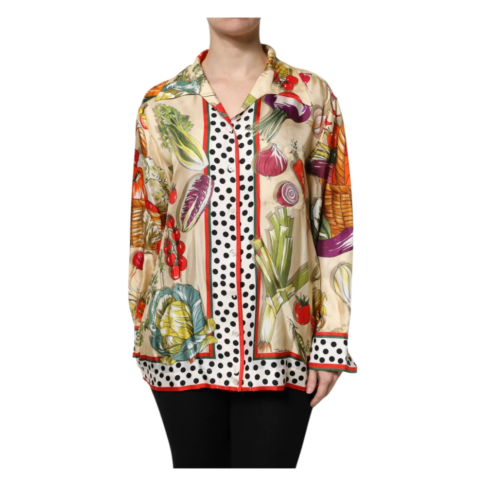 Gemusterte Seidenbluse Mit Gemüseprint Eu Größe 36 / Uk Größe 8 - Bild 3