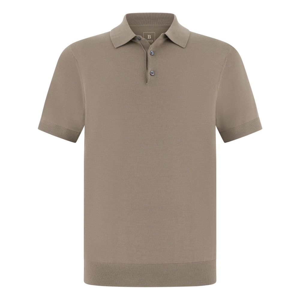 Boggi Milano Herren Grau - Gestricktes Poloshirt Aus Feinster Wolle - Knitwear - 2XL