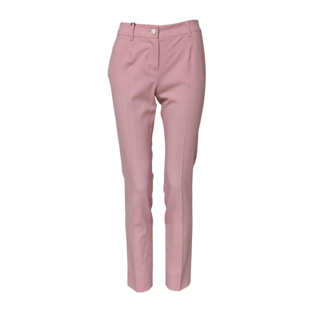 Dolce & Gabbana Damen Rosa - Woll Tapered Reißverschluss Hose - Trousers - 2XS