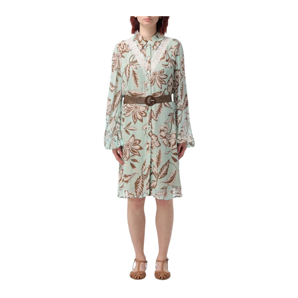 Liu Jo Damen Grün - Langes Kleid Mit Elegantem Design - Dresses - Xs