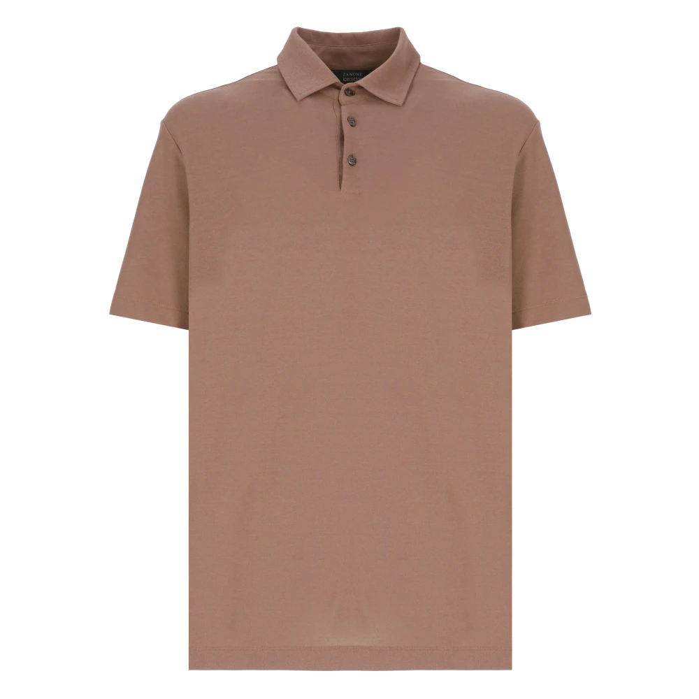 Zanone Herren Braun - Es Baumwoll-Poloshirt Mit Kragen - Tops - 3XL