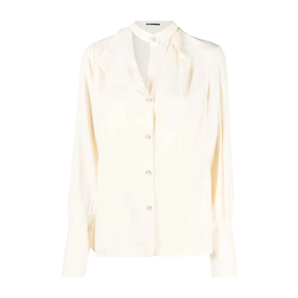 Jil Sander Damen Beige - Langärmeliges Hemd Mit Knöpfen - Blouses & Shirts - 2XS