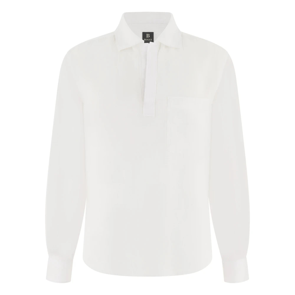 Boggi Milano Herren Weiß - Regular Fit Leinenhemd - Shirts - L