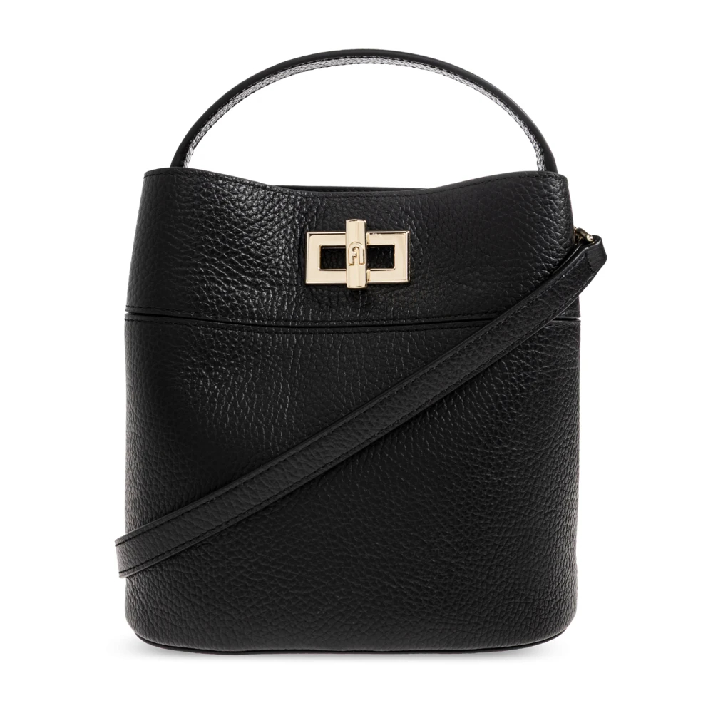 Furla Amelia Mala Tipo Saco L Nero Preto Pele De Bezerro Granulada Mulher - Bild 6