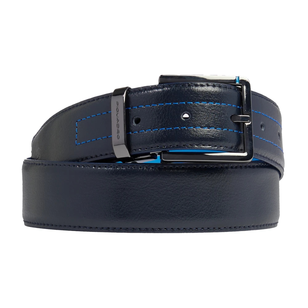 Piquadro Herren Blau - Ledergürtel Mit Dornschnalle - Accessories - One Size