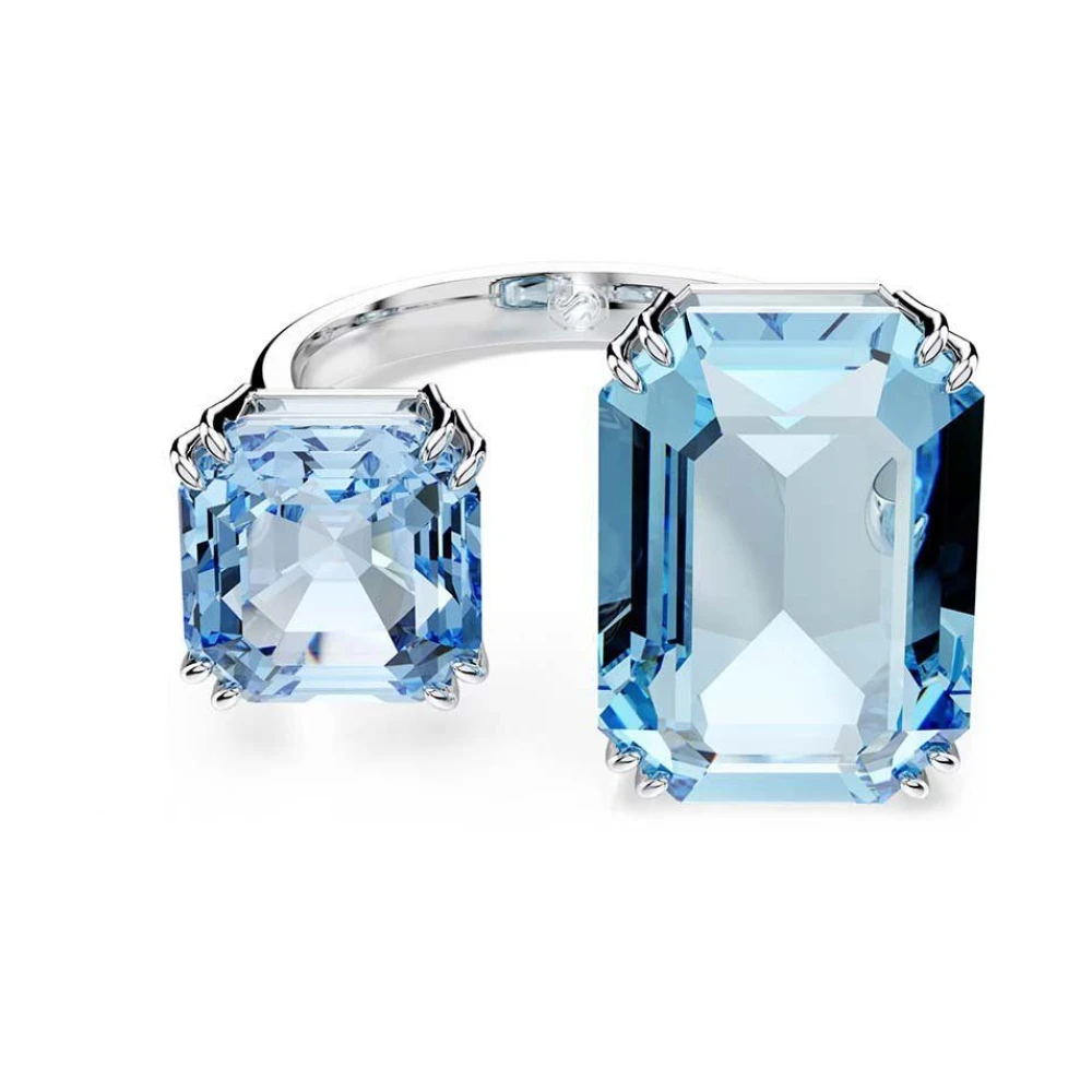 Swarovski Millenia Offener Ring, Oktagon-Schliff, Rhodiniert Blau Größe 52 - Image 3