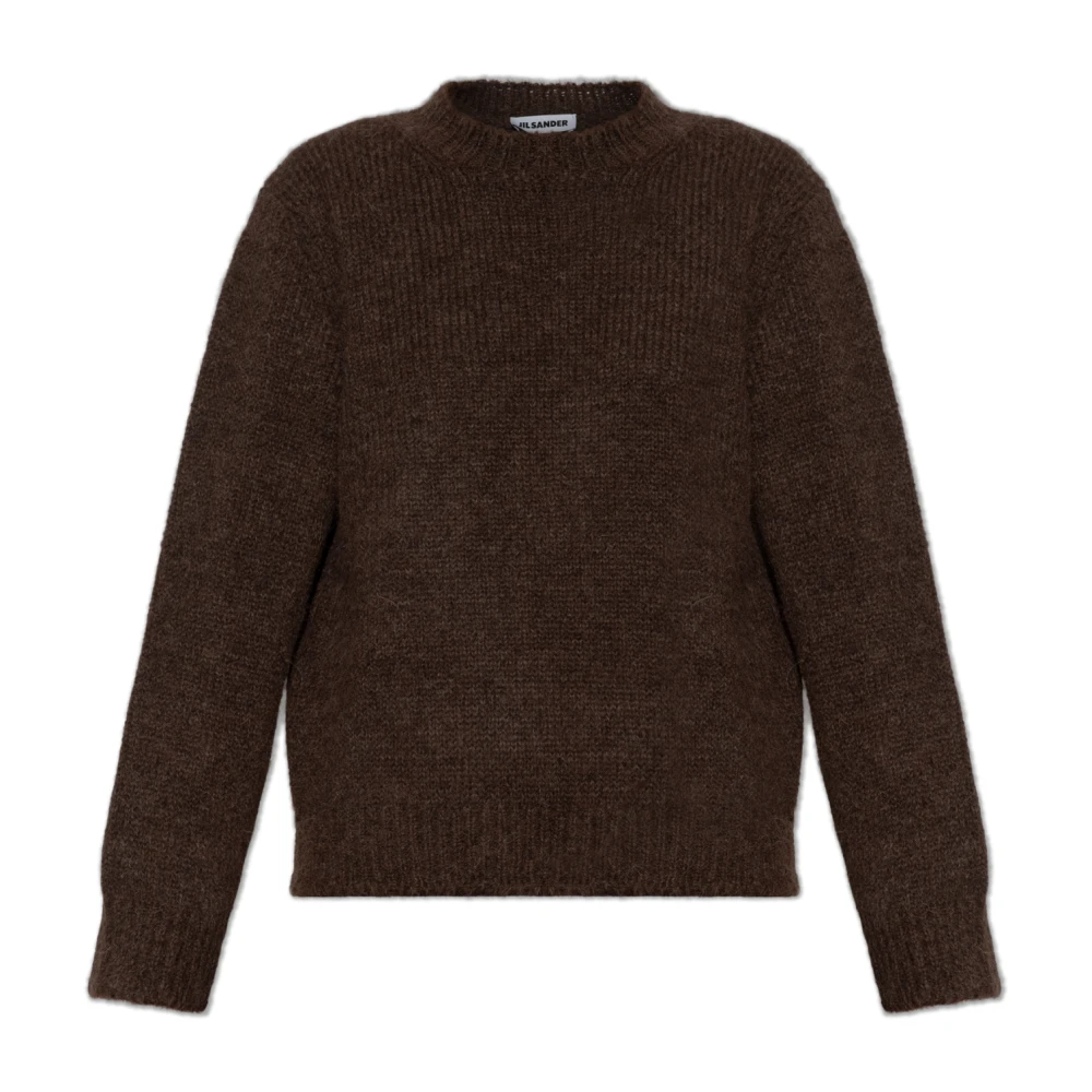 Jil Sander Damen Braun - Wollpullover Mit Rundhalsausschnitt - Knitwear - L
