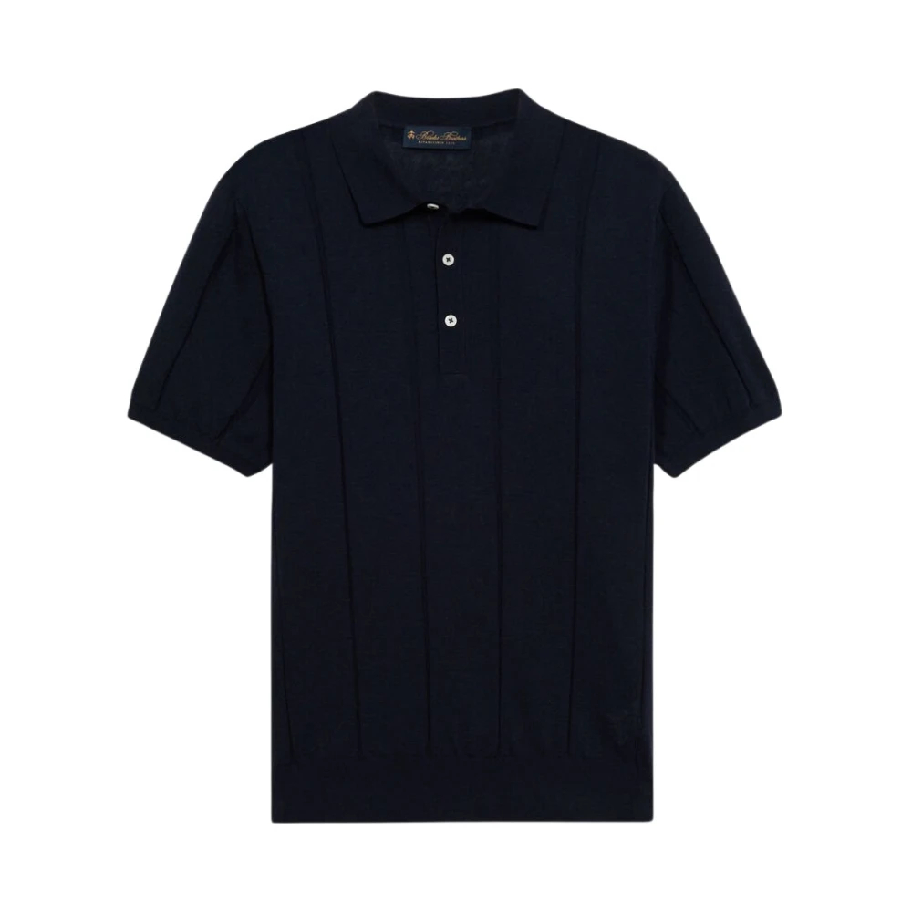 Brooks Brothers Herren Blau - Baumwoll-Leinen-Strickpolo - Tops - Xl