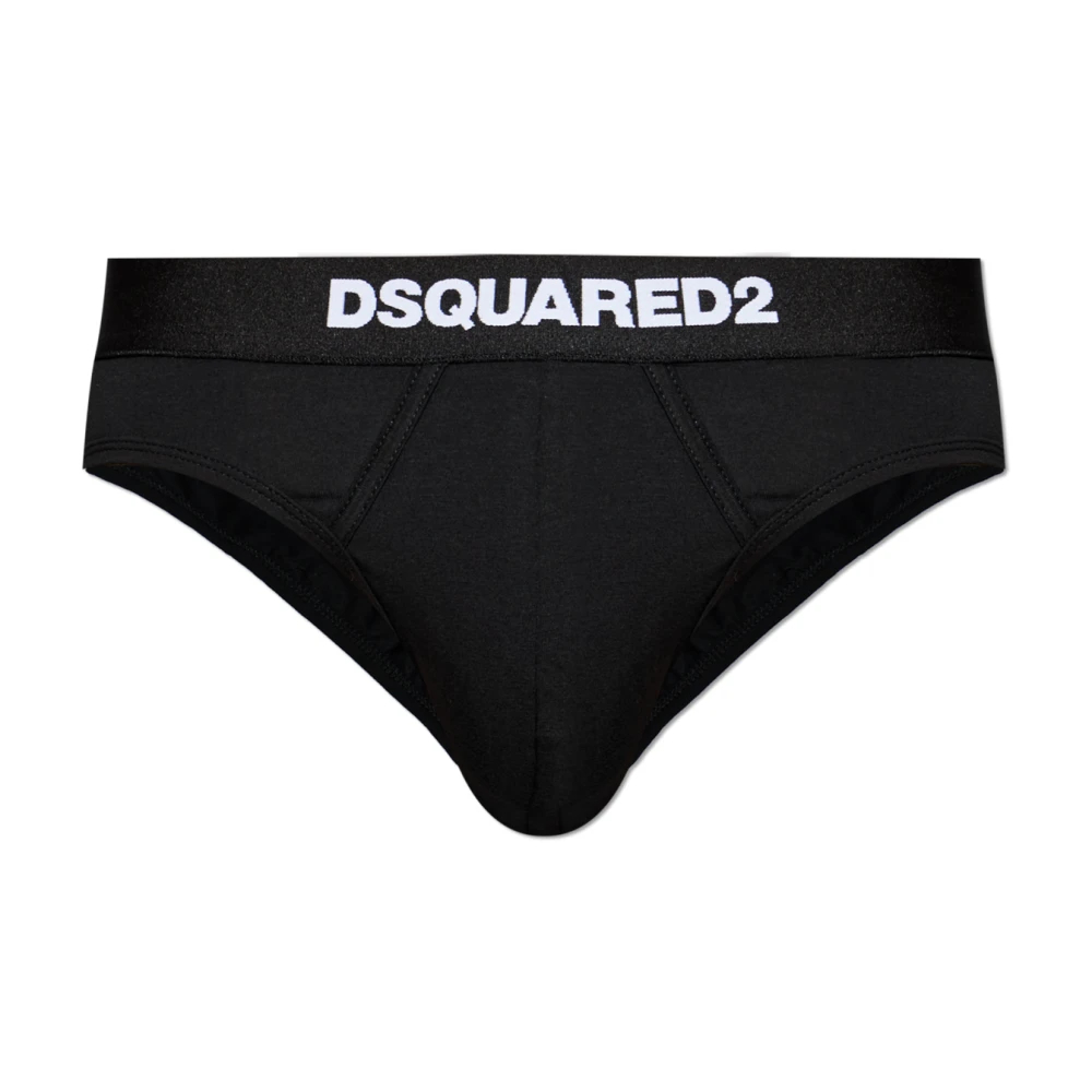 Dsquared2 Herren Schwarz - Refined Cotton Logo Briefs - Underwear - K - L