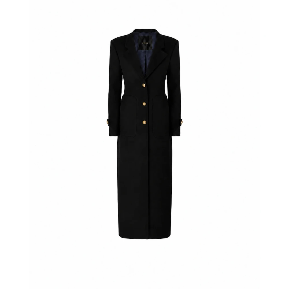 Pinko Damen Blau - Langer Mantel Aus Tuch In Wollmix - 40 - Bild 3