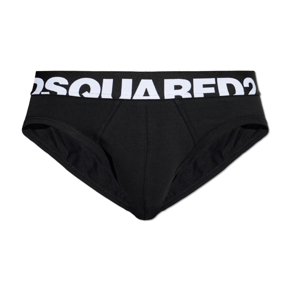 Dsquared2 Herren Schwarz - Baumwollslips Mit Logo - Underwear - K - 2XL
