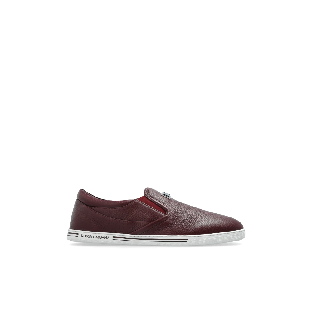 Dolce & Gabbana Herren Rot - Leder Slip-On Schuhe - Shoes - 43 Eu