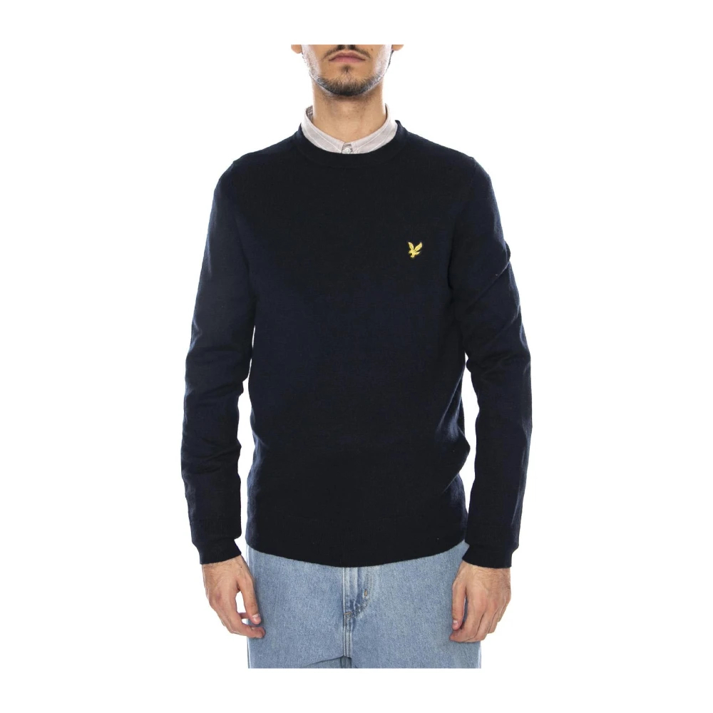Lyle & Scott Blau Pullover Mit Rundhalsausschnitt Aus Merino-Baumwolle - Bild 8