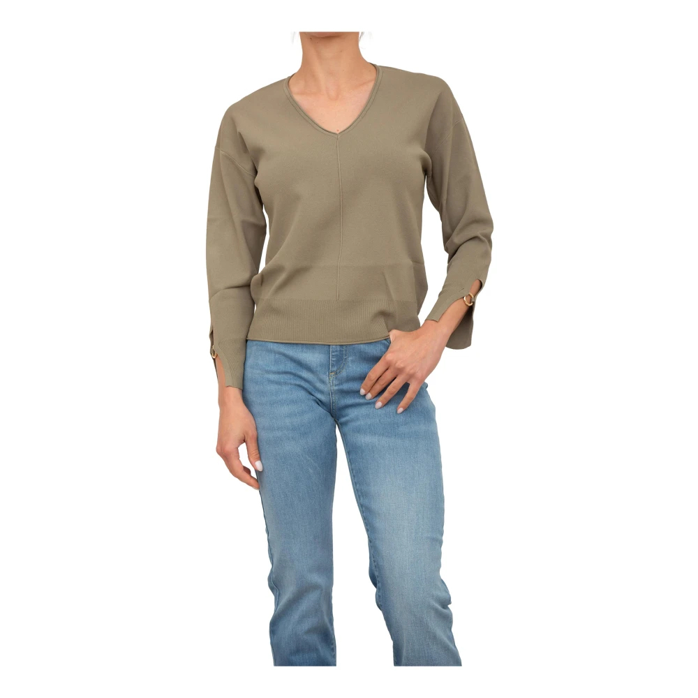Nenette Damen Grün - Er V-Ausschnitt Pullover - Knitwear - Xs