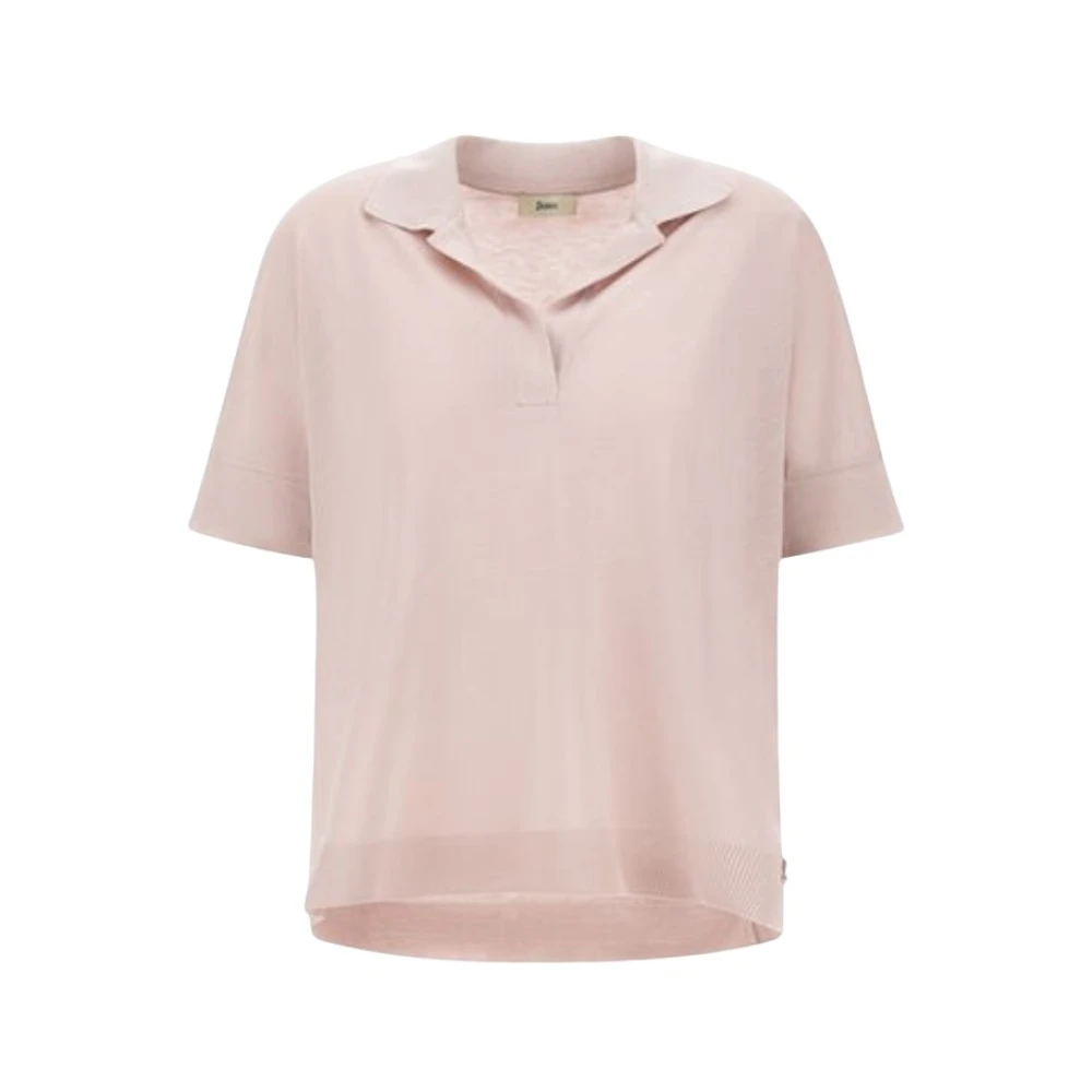 Herno Damen Rosa - Glam Strick-Effekt Polo - Tops - L
