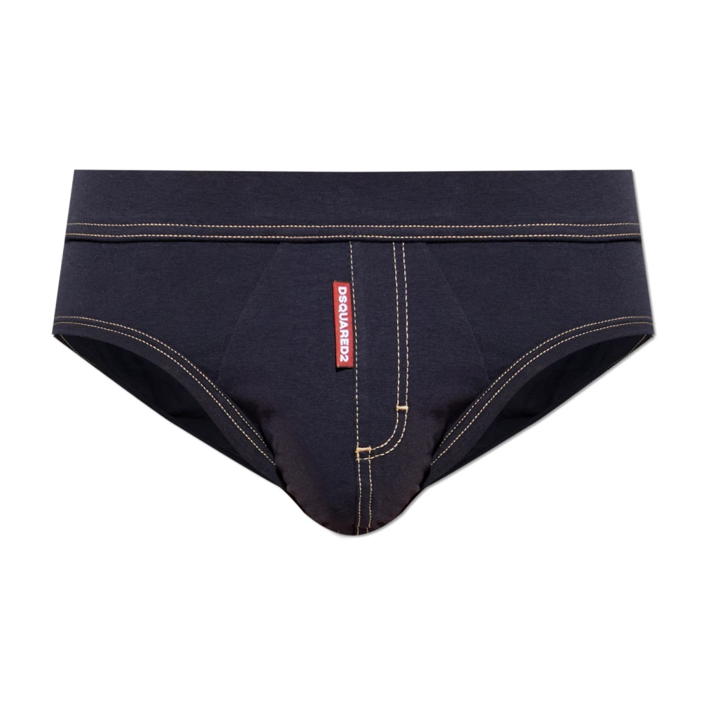 Dsquared2 Herren Blau - Baumwollslips Mit Logo - Underwear - Xs