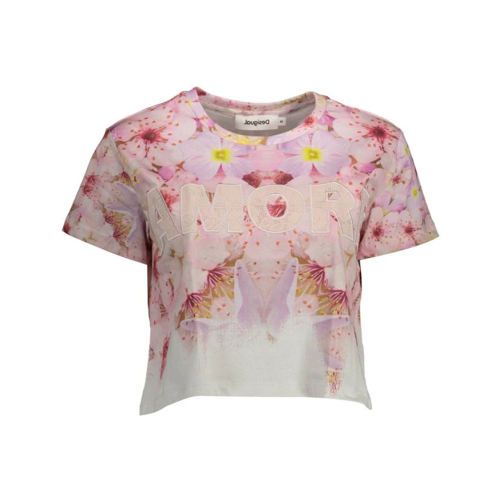 Desigual Damen Rosa - Baumwoll Top - Tops - Xl