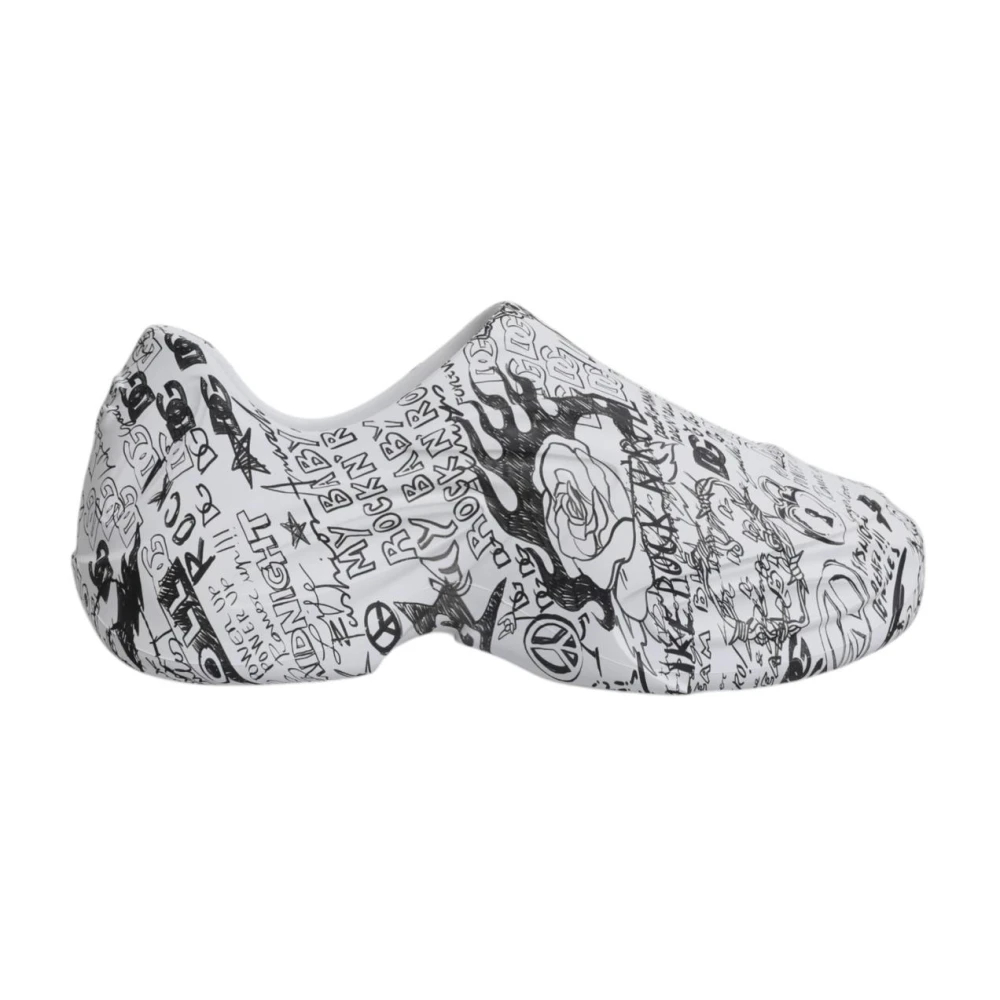 Dolce & Gabbana Herren Schwarz - Graffiti Slip-On Sneakers - Shoes - K - 45 Eu