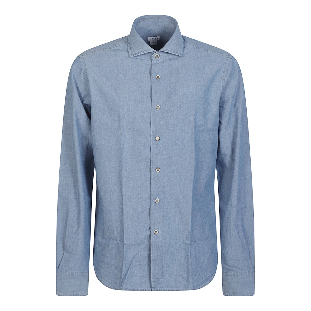 Orian Herren Blau - Langärmeliges Slim-Fit-Hemd - Shirts - 3XL