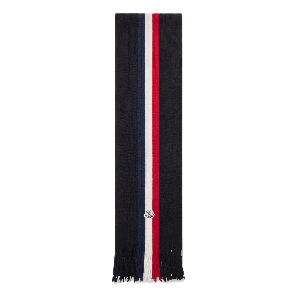 Moncler   Dreifarbiger Schal Aus Wolle für Herren in Schwarz - Image 3
