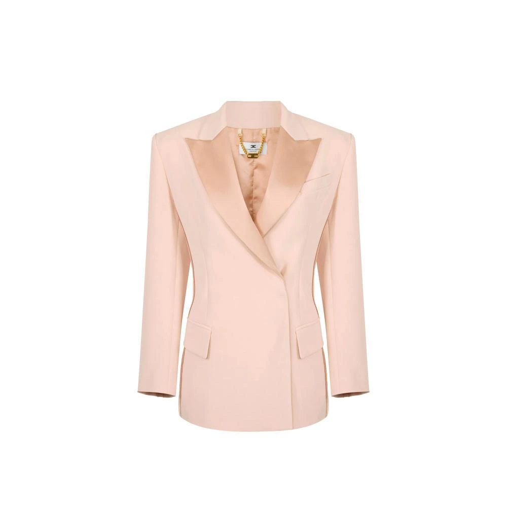 Elisabetta Franchi Damen Rosa - Doppelreihige Crêpe-Jacke - Jackets - Xs