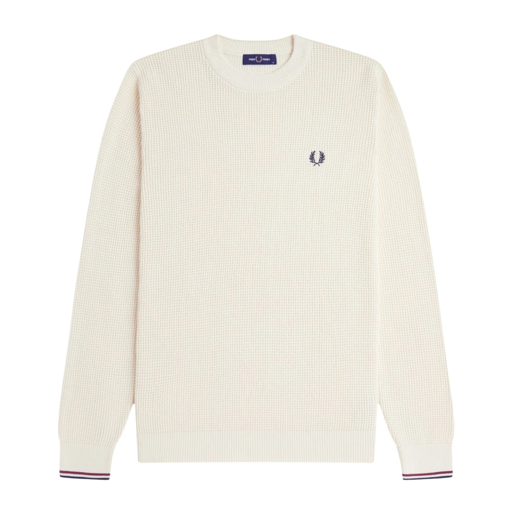 Pullover FRED PERRY Waffle Stitch Jumper Ecru M - Bild 7