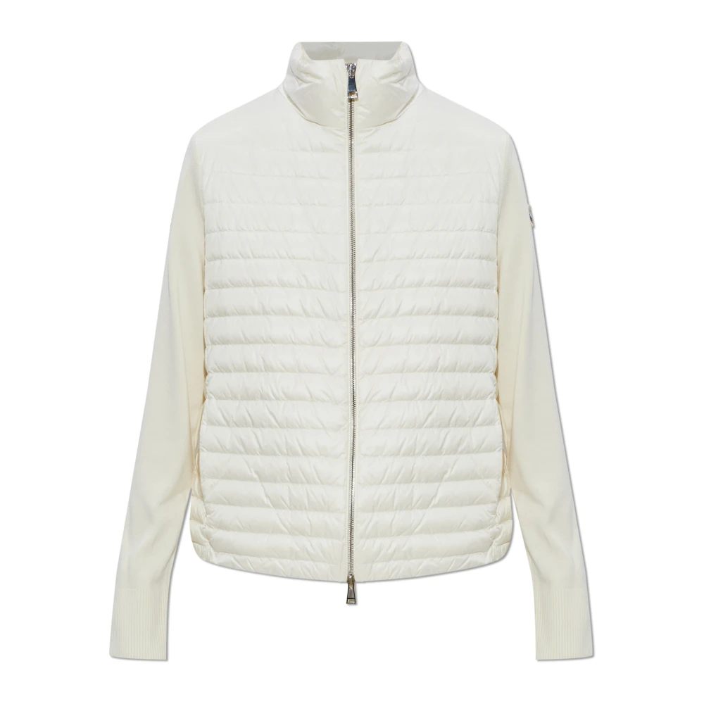 Moncler Damen Beige - Rollkragen-Cardigan Mit Daunenfüllung - Knitwear - L