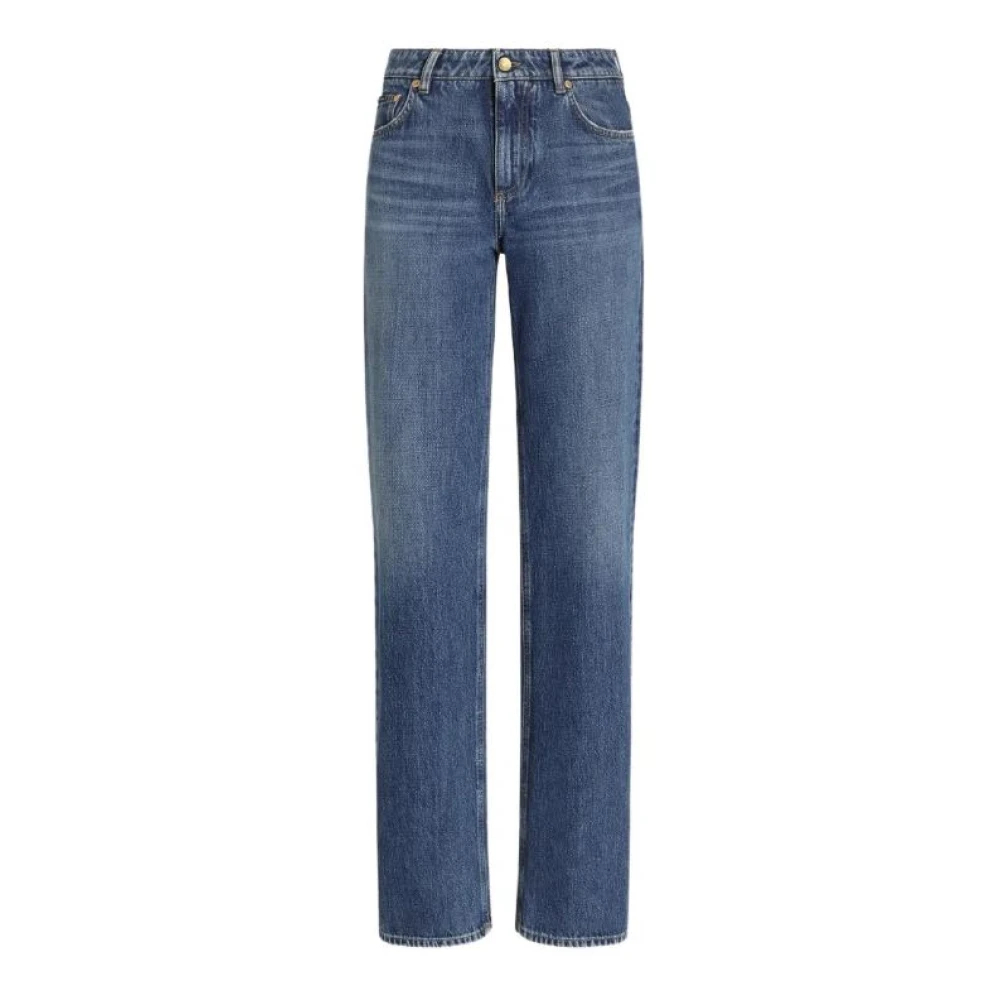 DOLCE & GABBANA | Blue cotton denim loose straight-leg jeans | female | 42 - Bild 7