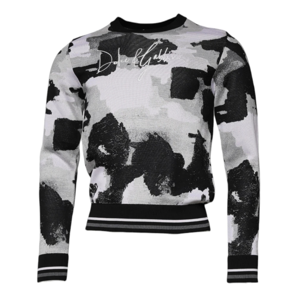 Dolce & Gabbana Herren Multicolor - Camouflage Seiden Pullover Sweater - Knitwear - Mehrfarbig - S