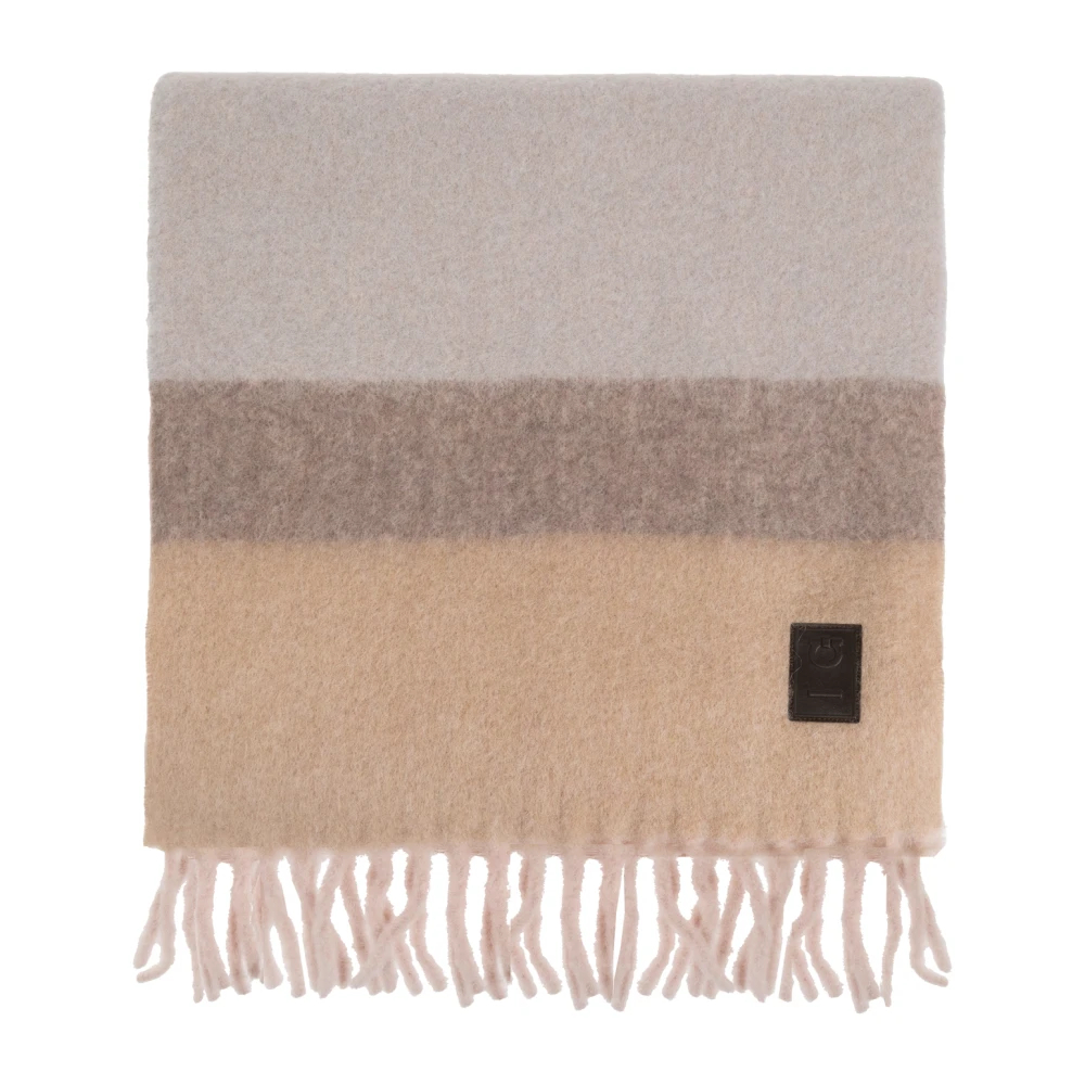 Ferragamo Damen Beige - Colorblocked Wollschal Mit Fransen - Accessories - One Size