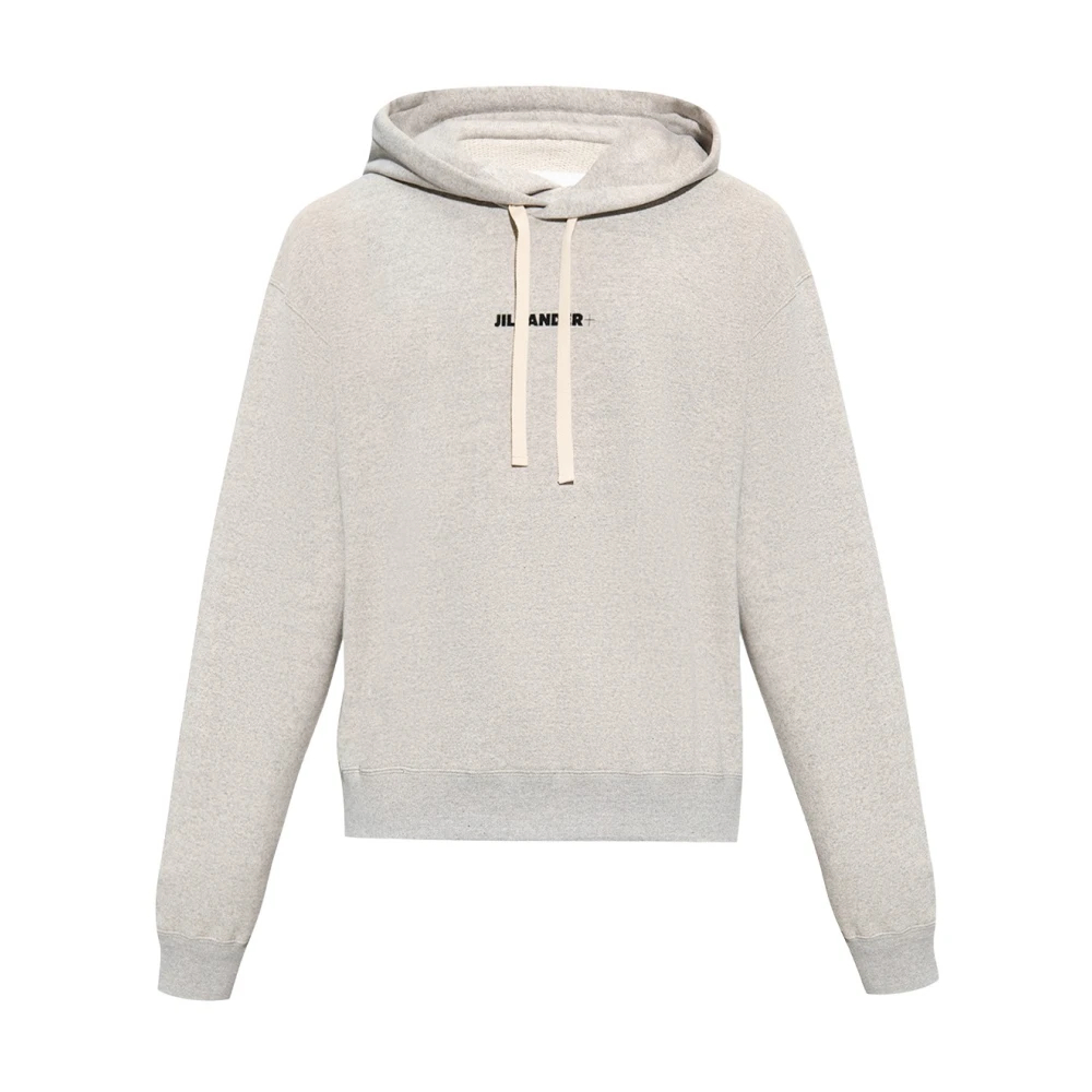 Jil Sander Herren Grau - Logo-Bedruckter Hoodie - Sweatshirts & Hoodies - M