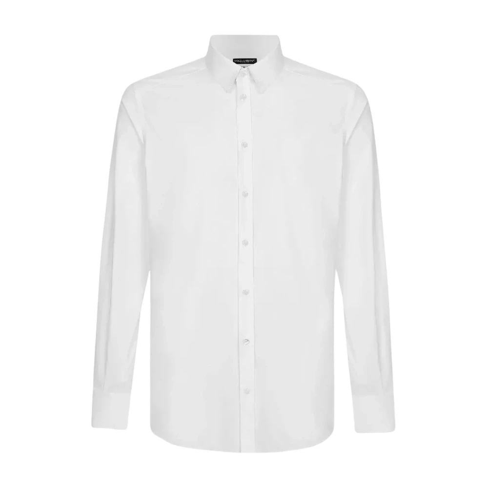 Dolce & Gabbana - Weiße Baumwollhemd Slim Fit - Shirts - Herren - Weiß - M