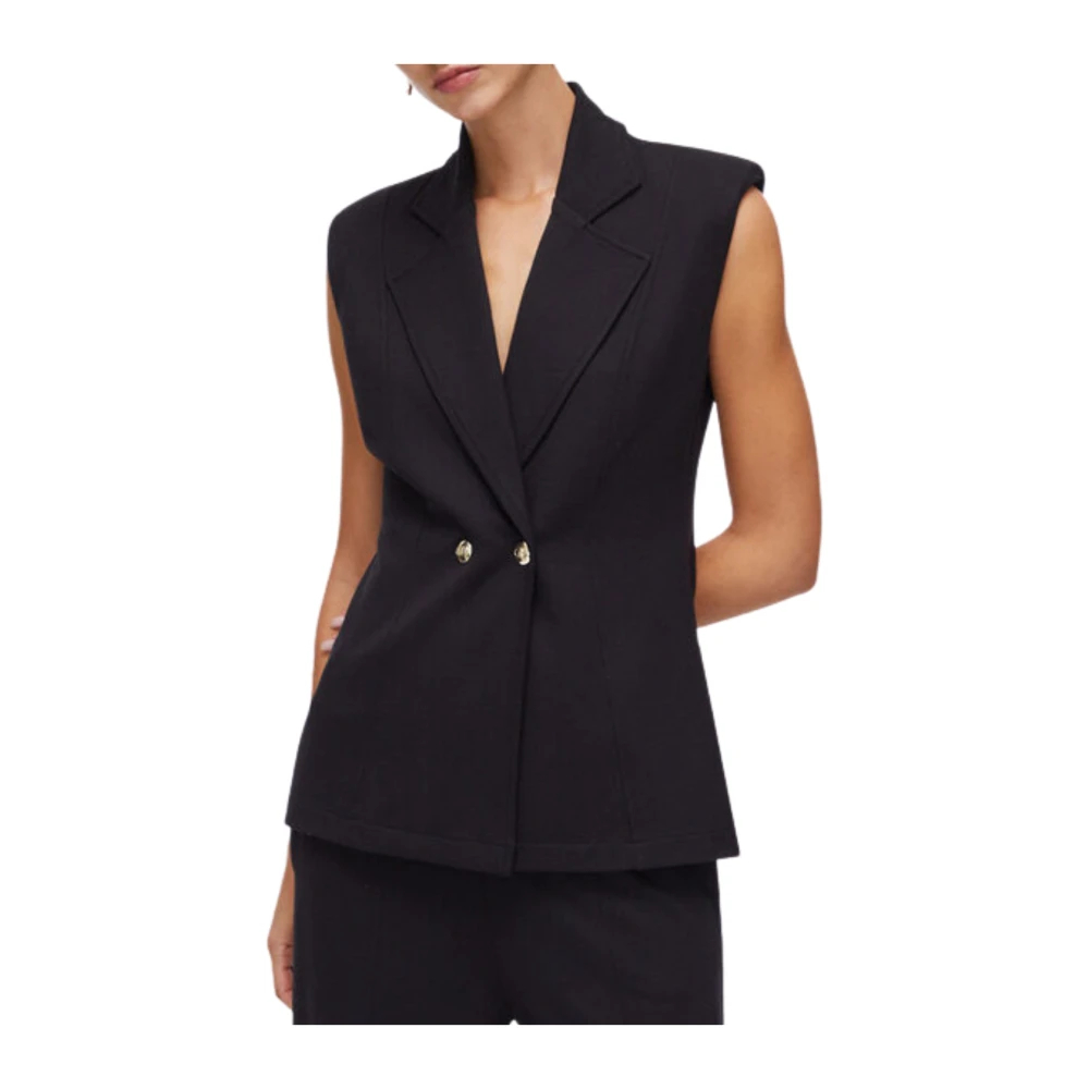 Liu Jo Damen Schwarz - Abrigo Waistcoat Ta6025 Js182 - Jackets - K - S