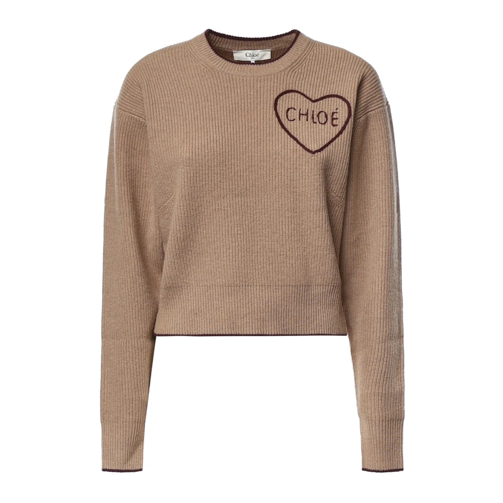 Chloé - Round-Neck Strickwaren - Knitwear - Damen - Braun - M
