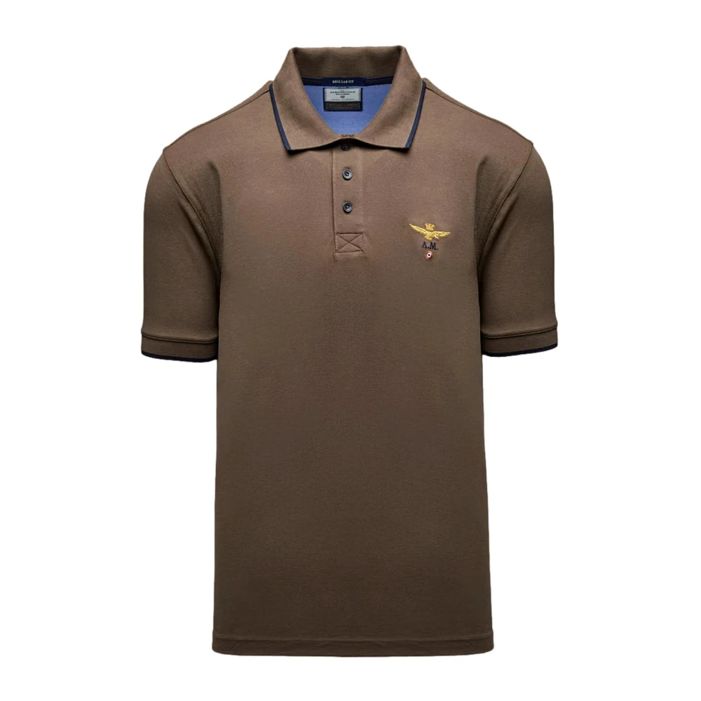 Aeronautica Militare Herren Braun - Piqué Baumwoll-Polohemd - Tops - 2XL