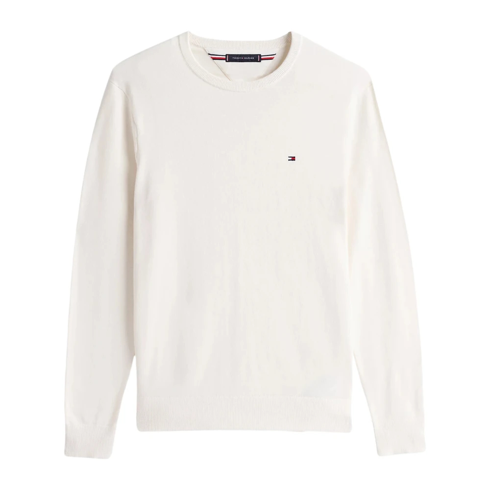 Tommy Hilfiger Herren Weiß - Essential Baumwollpullover Mit Rundhalsausschnitt - Knitwear - 2XL