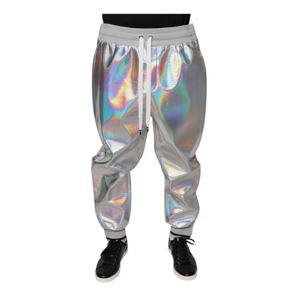 Dolce & Gabbana Herren Grau - Iridescent Logo Jogger Sweatpants - Trousers - L