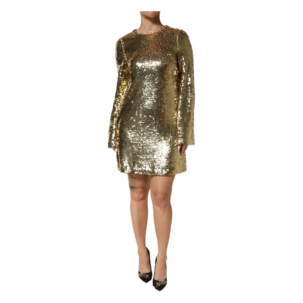 Dolce & Gabbana Damen Gelb - Goldenes Pailletten Minikleid - Dresses - S