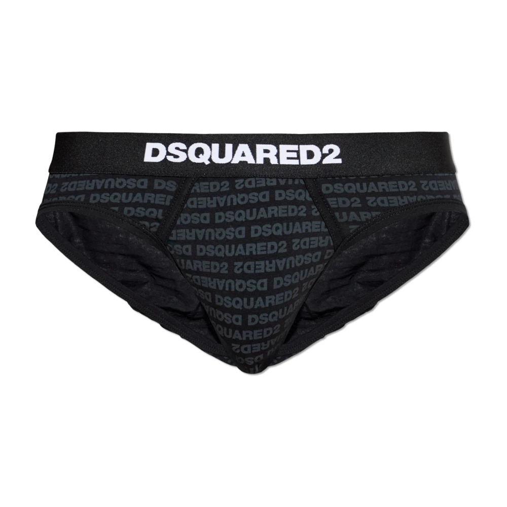 Dsquared2 Herren Schwarz - Baumwollslips Mit Monogramm - Underwear - K - Xs