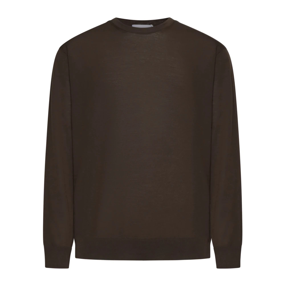 D4.0 Herren Braun - Rippstrick-Pullover Mit Rundhalsausschnitt - Knitwear - M