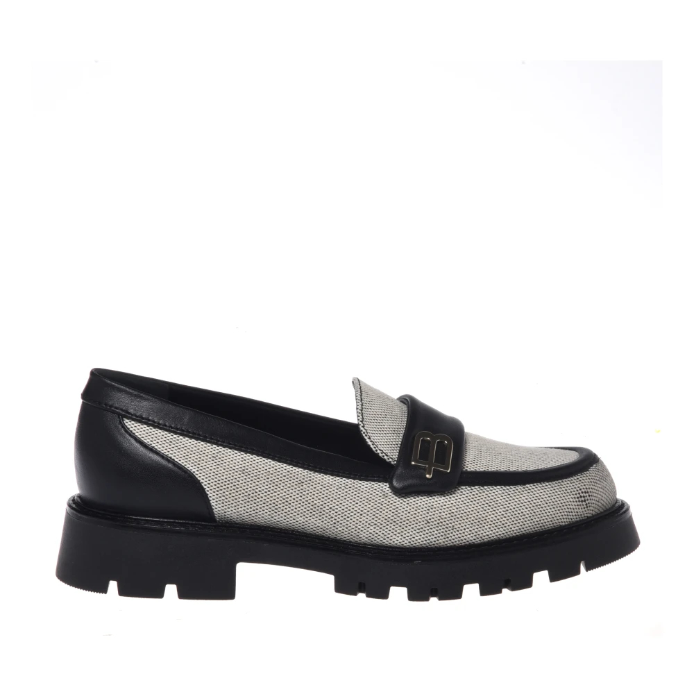 Baldinini - Canvas Und Leder Loafer - Shoes - Damen - Beige - 35 Eu