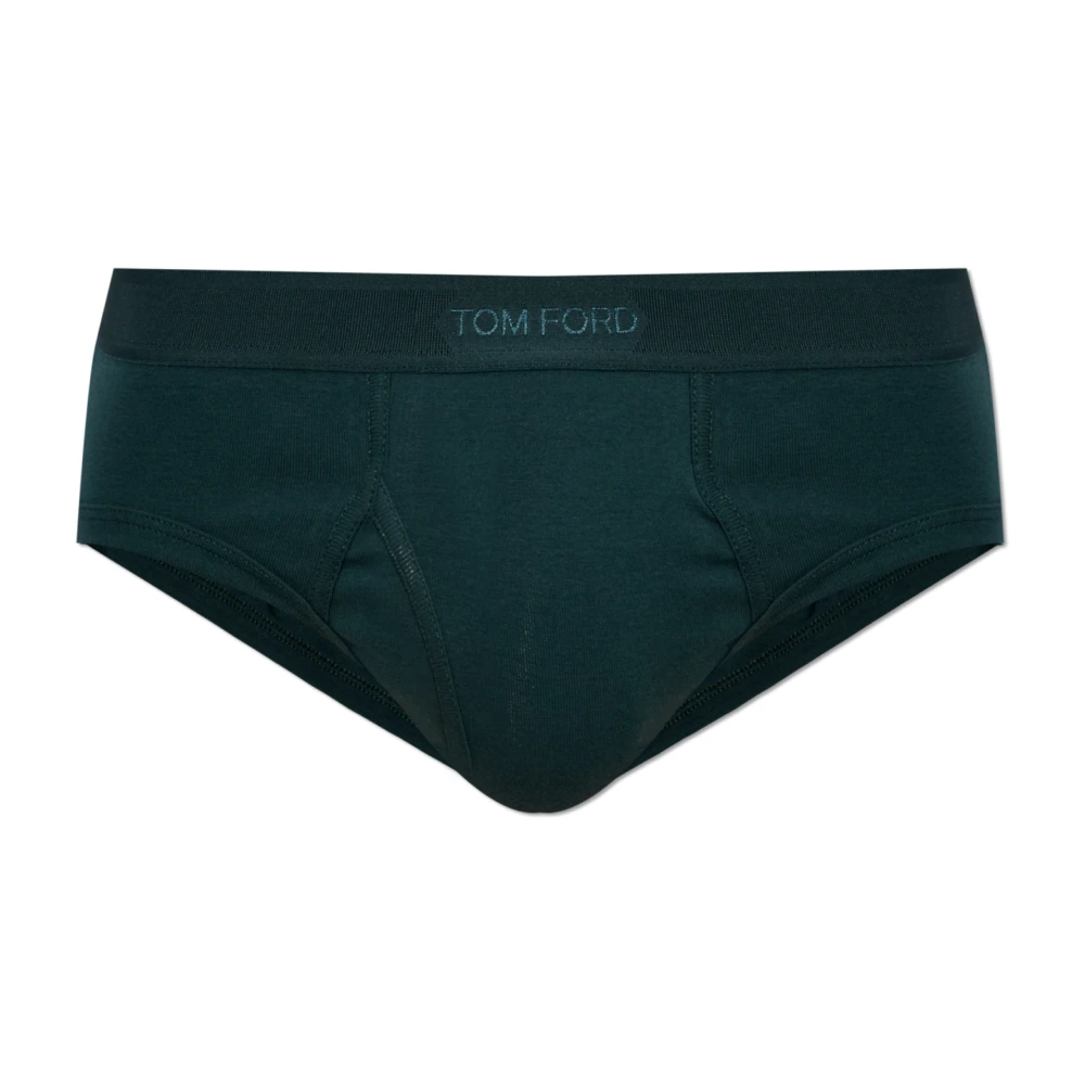 Tom Ford Herren Grün - Baumwoll-Slips Mit Logo - Underwear - 2XL