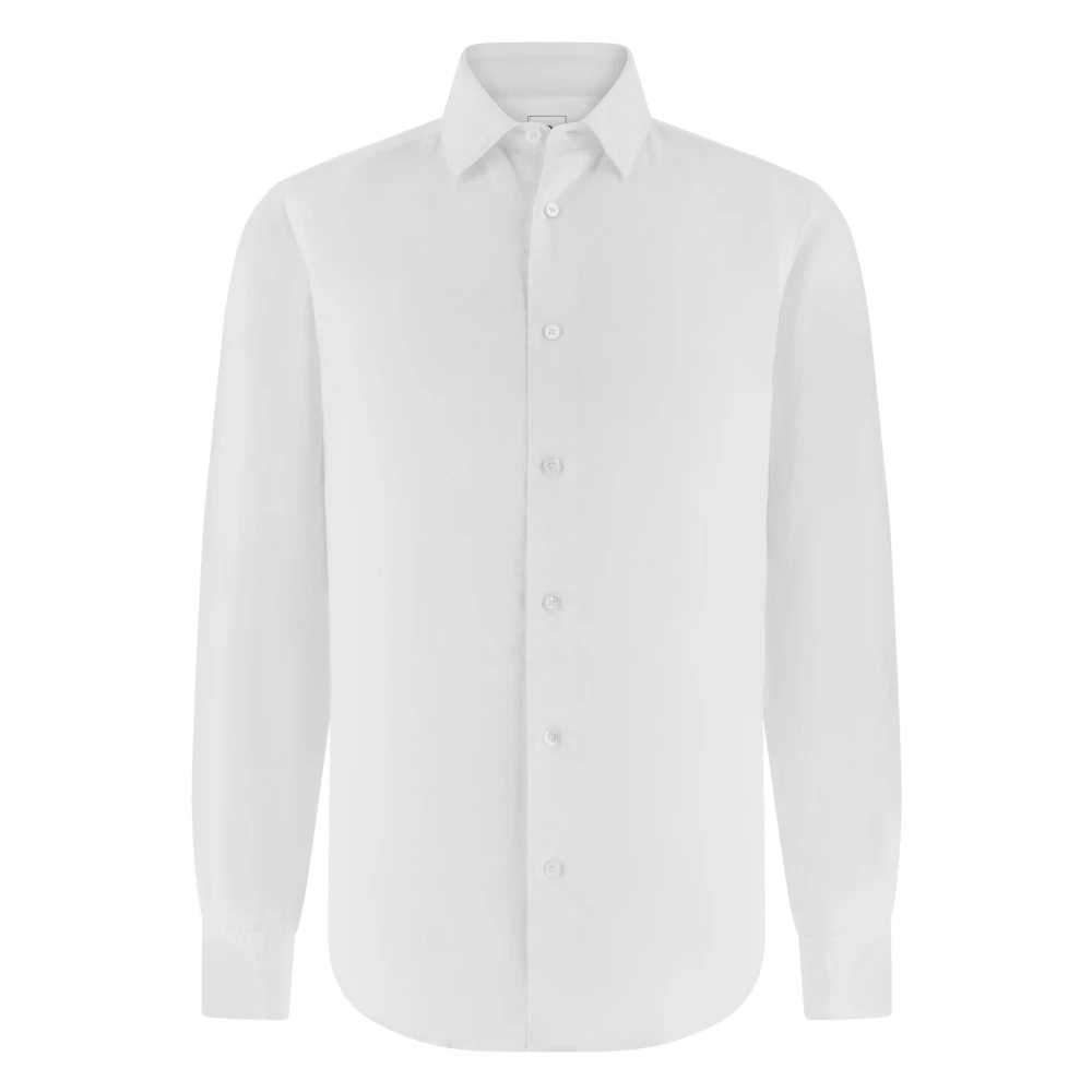Boggi Milano Herren Weiß - Regular Fit Tencel Leinenhemd - Shirts - M