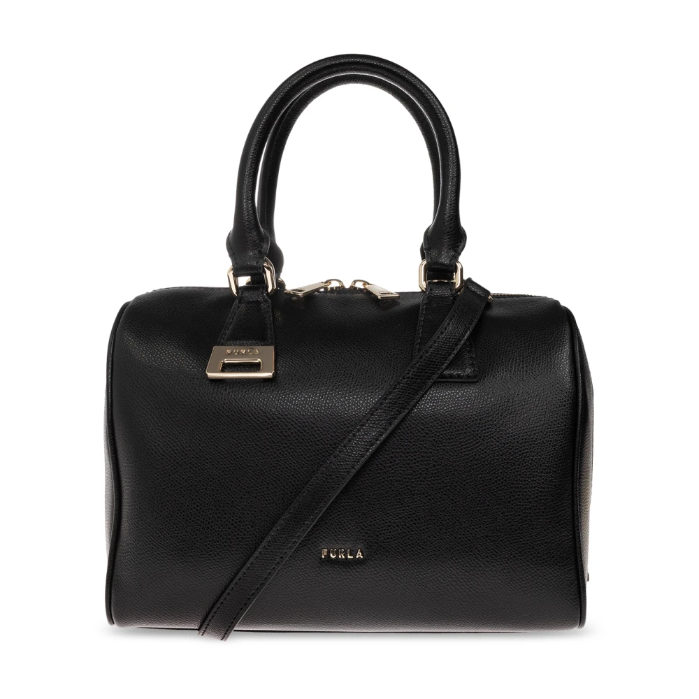 Furla Olivia Mala Boston S Nero Preto Pele Ares Texturizada Suave Mulher - Bild 5